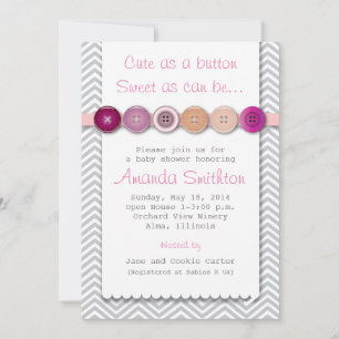 Invitation Baby shower Bouton mou