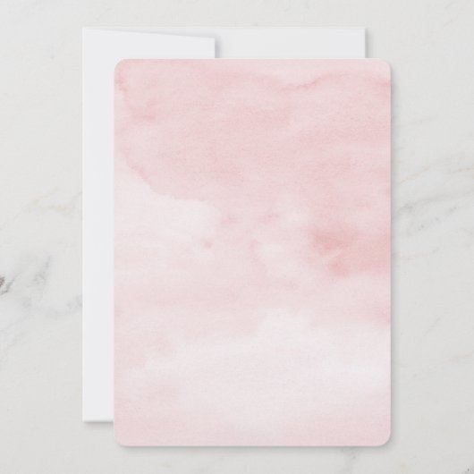 Invitation Baby shower Bow Aquarelle Rose (Dos)