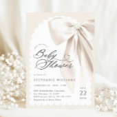 Invitation Baby shower Bow beige