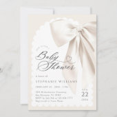 Invitation Baby shower Bow beige (Devant)