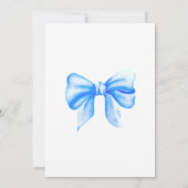 Invitation Baby shower Bow Bow à aquarelle bleu (Dos)