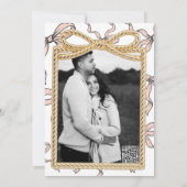 Invitation Baby shower Bow Bow Gold Bow Frame Rose Ribbon (Dos)