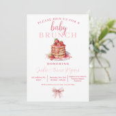 Invitation baby shower - Bow Brunch rose! (Debout devant)