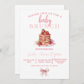 Invitation baby shower - Bow Brunch rose! (Devant / Derrière)
