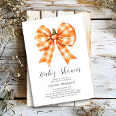 Invitation Baby shower Bow Citrouille Coquette Bow Automne Or