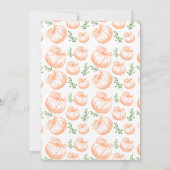 Invitation Baby shower Bow Citrouille Coquette Bow Automne Or (Dos)