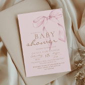 Invitation Baby shower Bow rose