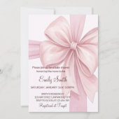 Invitation Baby shower Bow rose Modèle Ribb rose (Devant)