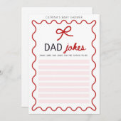 Invitation Baby shower Bow rouge - Nom modifiable, 5x7 (Devant / Derrière)