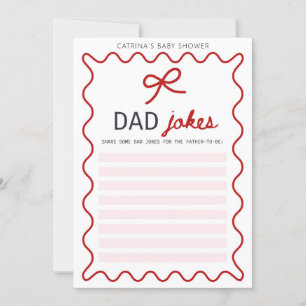 Invitation Baby shower Bow rouge - Nom modifiable, 5x7