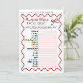 Invitation Baby shower Bow rouge - Nom modifiable, 5x7 (Debout devant)