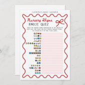 Invitation Baby shower Bow rouge - Nom modifiable, 5x7 (Devant / Derrière)