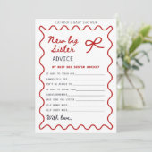 Invitation Baby shower Bow rouge - Nom modifiable, 5x7 (Debout devant)