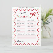 Invitation Baby shower Bow rouge - Nom modifiable, 5x7 (Debout devant)