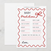 Invitation Baby shower Bow rouge - Nom modifiable, 5x7 (Devant / Derrière)