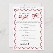 Invitation Baby shower Bow rouge - Nom modifiable, 5x7 (Devant)