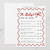 Invitation Baby shower Bow rouge - Nom modifiable, 5x7 (Devant / Derrière)