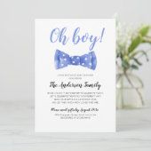 Invitation Baby Shower Bow Tie Par Correspondance à Longue Di (Debout devant)