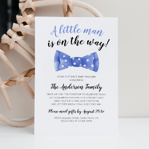 Invitation Baby Shower Bow Tie Par Correspondance à Longue Di