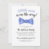 Invitation Baby Shower Bow Tie Par Correspondance à Longue Di (Devant)