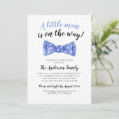 Invitation Baby Shower Bow Tie Par Correspondance à Longue Di (Debout devant)