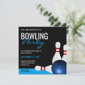 Invitation Baby Shower Bowling Moderne (Debout devant)