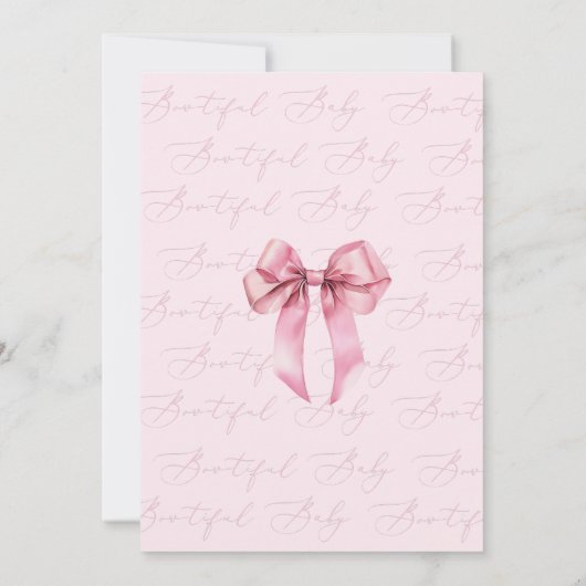 Invitation Baby shower Bowtiful Baby Pink Bow (Dos)