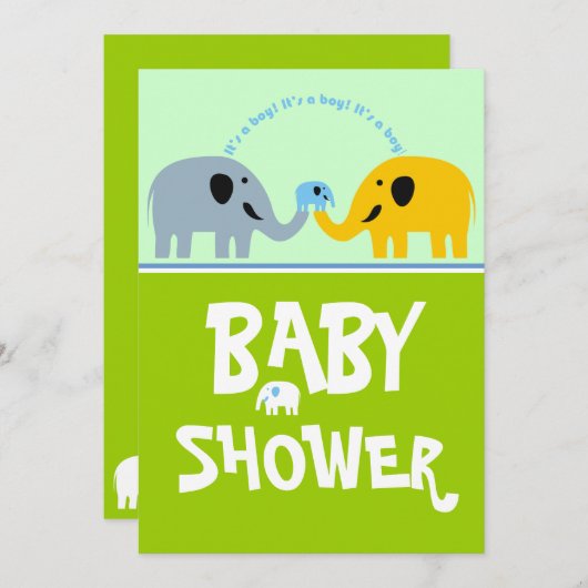 Invitation baby shower-Boy (Devant / Derrière)