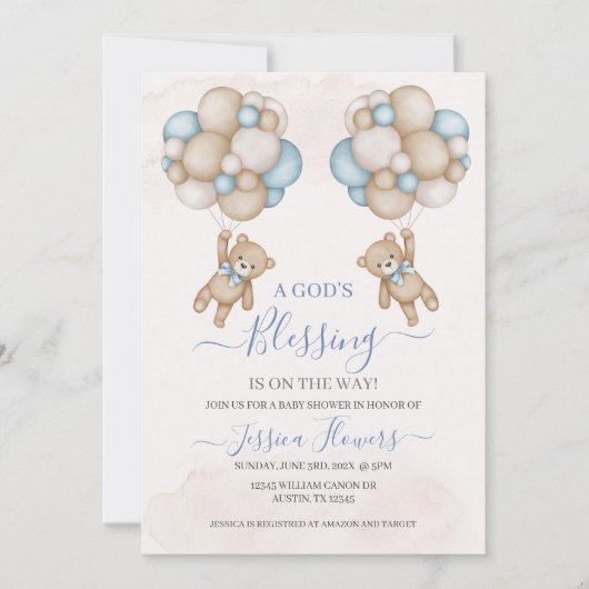 Invitation baby shower Boy (Devant)