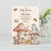 Invitation Baby shower Boy Baby Boho Woodland (Debout devant)