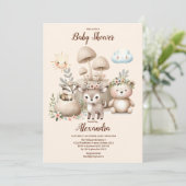 Invitation Baby shower Boy Baby Boho Woodland (Debout devant)