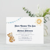 Invitation Baby shower Boy Boho Bear (Debout devant)