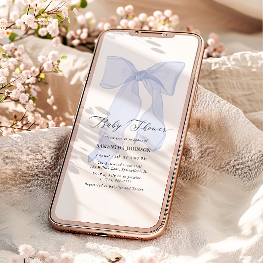 Invitation Baby shower Boy Boy Bleu