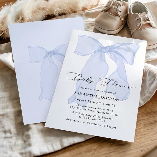 Invitation Baby shower Boy Boy Bleu
