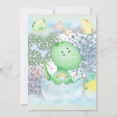 Invitation Baby shower Boy Cute Dinosaures (Dos)