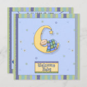 Invitation Baby shower Boy Design décoratif (Devant / Derrière)