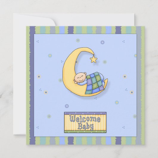 Invitation Baby shower Boy Design décoratif (Devant)