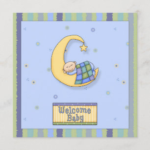 Invitation Baby shower Boy Design décoratif