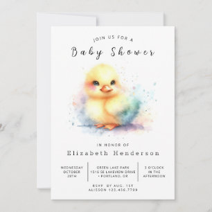 Invitation Baby shower Boy Digital Duck