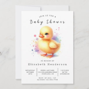 Invitation Baby shower Boy Digital Duck