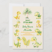 Invitation Baby shower Boy Dinosaur (Devant)
