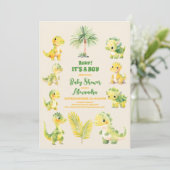 Invitation Baby shower Boy Dinosaur (Debout devant)