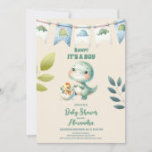 Invitation Baby shower Boy Dinosaur (Devant)