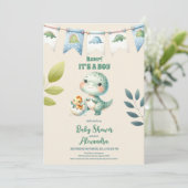 Invitation Baby shower Boy Dinosaur (Debout devant)