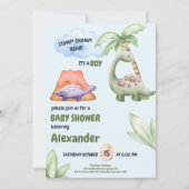 Invitation Baby shower Boy Dinosaur (Devant)