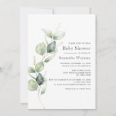 Invitation Baby shower Boy Eucalyptus Botanical Greenery (Devant)