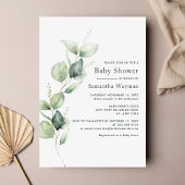 Invitation Baby shower Boy Eucalyptus Botanical Greenery