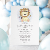 Invitation Baby shower Boy Lion Tribal Boho