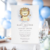 Invitation Baby shower Boy Lion Tribal Boho