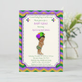 Invitation Baby shower Boy, Mardi Gras Boy, or, chevron (Debout devant)